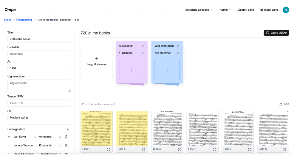 Online Sheet Music Management project screenshot